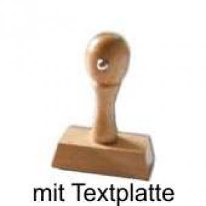 Holzstempel Griff eckig 35mm Höhe - Breite wählbar - inkl. Textplatte
